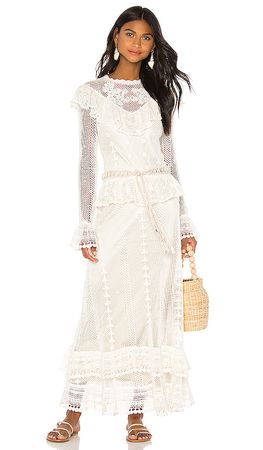 Zimmermann Allia Crochet Maxi Dress in Ivory | REVOLVE