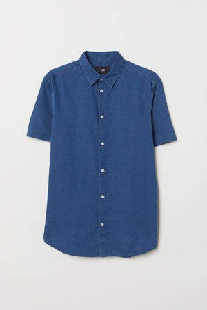 Slim Fit Denim Shirt - Blue