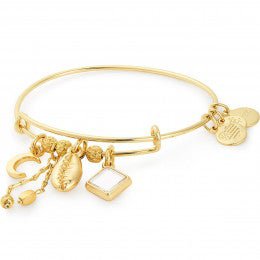 Puka Shell Cluster Bangle in Shiny Gold | ALEX AND ANI