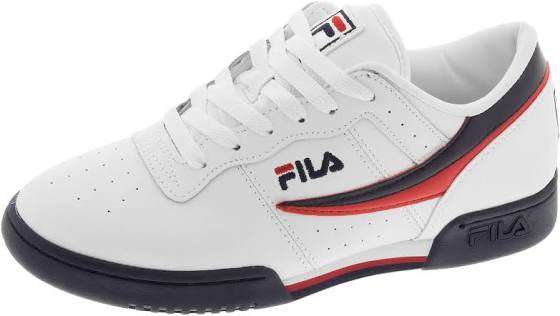 Mens Fila Original Fitness Shoes White/Navy/Red Size 7.5