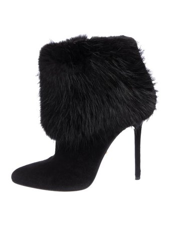 Prada Fur-Trimmed Ankle Boots - Shoes - PRA269858 | The RealReal
