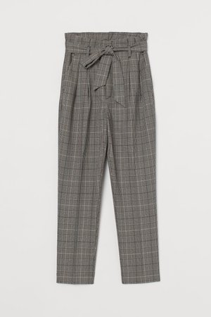 Paper-bag Pants - Brown/plaid - Ladies | H&M CA