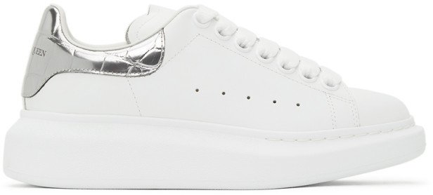 White and Silver Croc Oversized Sneakers