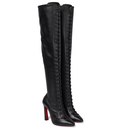 Christian Louboutin - Anjel 100 leather over-the-knee boots