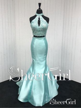 Halter Purple Long Prom Dresses Beaded Elegant Junior Prom Dress 2019 – SheerGirl