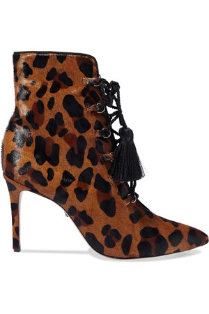 Piera tasseled leopard-print calf hair ankle boots | SCHUTZ | Sale up to 70% off | THE OUTNET