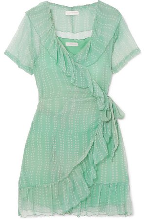 Cloe Cassandro | Kimi printed silk-crepon wrap mini dress | NET-A-PORTER.COM
