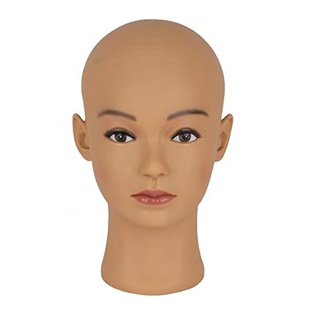 Amazon.com: HAIRWAY Female Bald Mannequin Head Professional Cosmetology Face Makeup Doll Head for Wig Making Display Hats Eyeglasses Wig Head with T Pins (Light Brown 21.5 Inch) : Arts, Crafts & Sewing