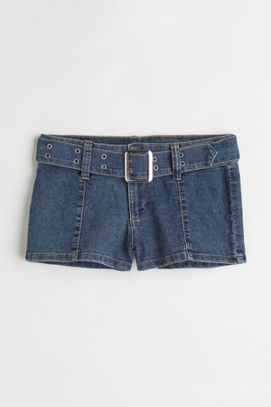 Belted Shorts - Dark denim blue - Ladies | H&M US