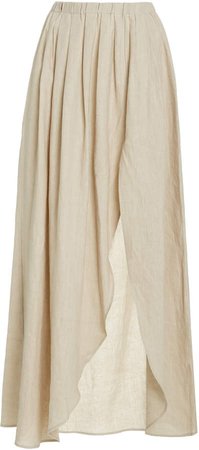 Sablyn Asher Pleated Linen Maxi Skirt