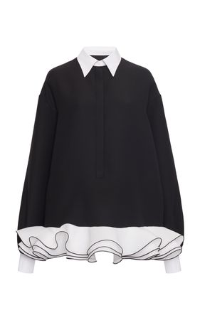 Ruffled Wool-Silk Mini Dress By Valentino | Moda Operandi