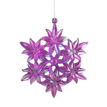 Pink Iridescent Star Flower Ornament - 13 cm - Christmas Elves Store