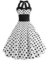Amazon.com: DRESSTELLS Vintage 1950s Rockabilly Polka Dots Audrey Dress Retro Cocktail Dress: Clothing