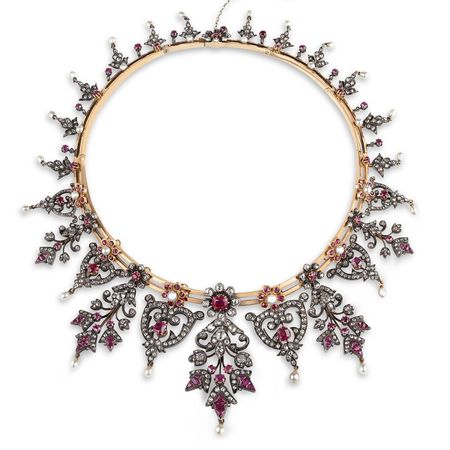 French Crown Jewels M.S. Rau Sale 2022 - Ruby Necklace Worn By France's Royal Family For Sale