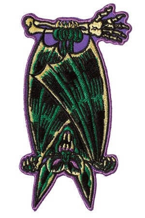 Hanging Bat Patch by Sourpuss | Gothic Accessories | Pins,