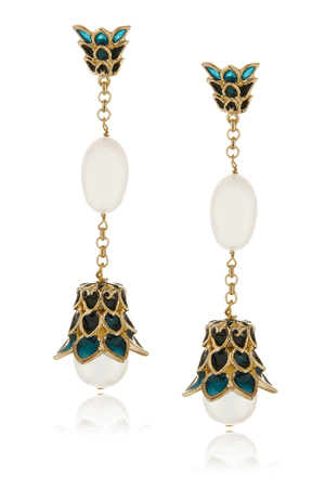 ISHARYA LOTUS Teal Pearl Earrings – PRET-A-BEAUTE.COM