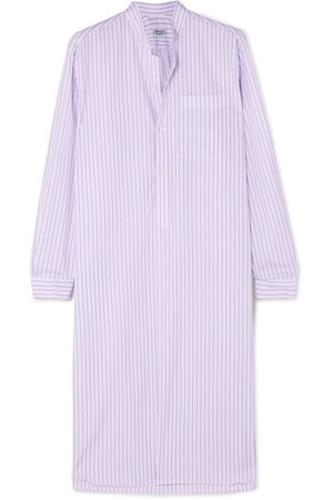 Charvet | Striped cotton-poplin nightdress | NET-A-PORTER.COM