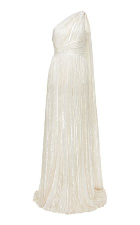 Sequined Tulle One-Shoulder Gown By Elie Saab | Moda Operandi