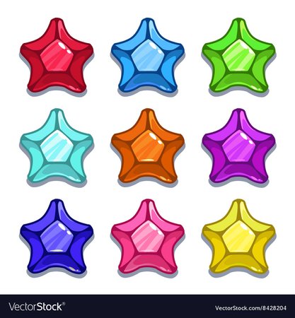 Funny cartoon colorful gems Royalty Free Vector Image