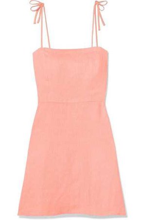 Honorine - Poppy Linen Mini Dress - Coral