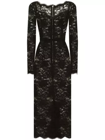Dolce & Gabbana semi-sheer Lace Midi Dress - Farfetch