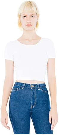 American Apparel Women Cotton Spandex Jersey Crop Tee at Amazon Women’s Clothing store