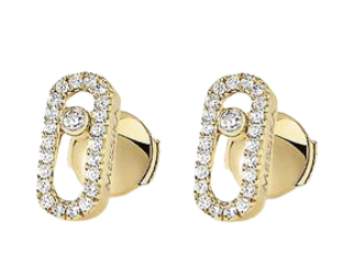 MESSIKA - Move Uno 18ct yellow-gold and diamond-set stud earrings
