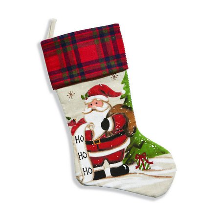 Holiday Living Santa Christmas Stocking - 21-in - White and Red PS-Y10156 | RONA