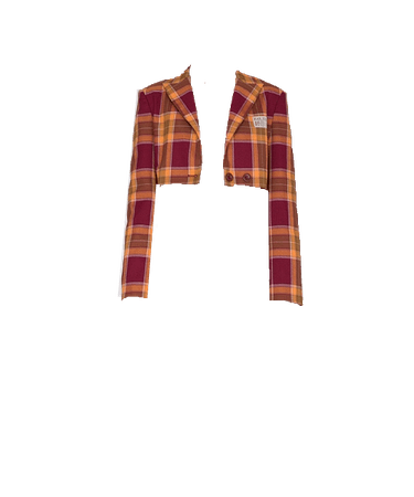Devil Inspired | Campus Spice Girl Yellow and Red Plaid Pattern Short Blazer - Opened (Dei5 edit)