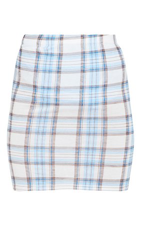 Cream Check Print Mini Skirt | Skirts | PrettyLittleThing USA