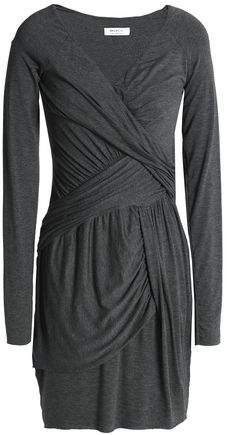 Ruched Melange Stretch-jersey Mini Dress