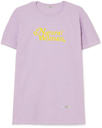 BLOUSE - Natural Woman Printed Cotton-jersey T-shirt - Lilac