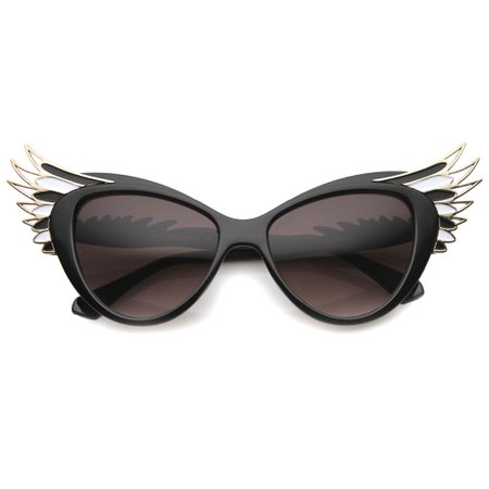 Oversize Women's Cat Eye Wing Tip Sunglasses