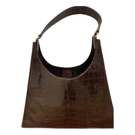 Rey leather handbag Staud Brown in Leather - 15280466