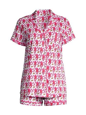 Shop Roller Rabbit Monkey Print 2-Piece Pajama Set | Saks Fifth Avenue