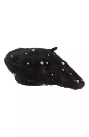 BP. Pearly Bead Fuzzy Beret | Nordstrom