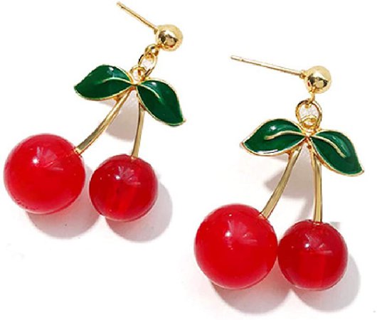 Amazon.com: KaFu Handmade creative Light weight Fruits earring 18K Gold Plated Sweet and Lovely Cherry Tassel Dangle Drop Earrings For Women Girls (Cherry earrings-1): Clothing, Shoes & Jewelry