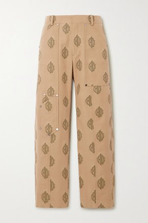 Chloé | Embroidered cotton-gabardine cargo pants | NET-A-PORTER.COM