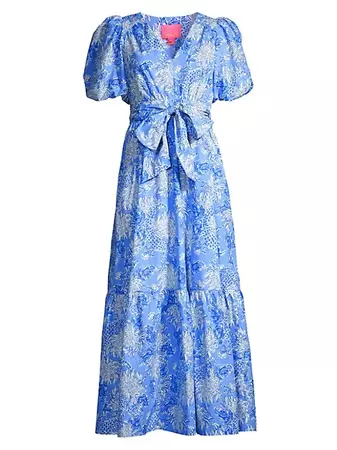 Shop Lilly Pulitzer Ezralyn Belted Floral Maxi Dress | Saks Fifth Avenue