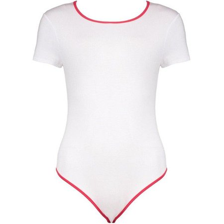 White Red-Lined Bodysuit