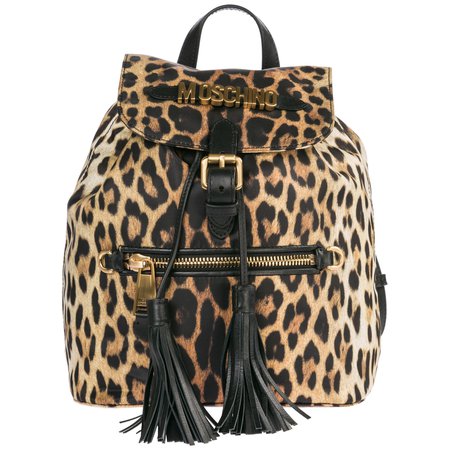 Moschino Rucksack Backpack Travel Leopard