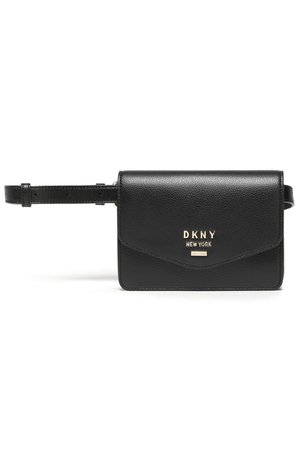 Black Textured-leather belt bag | DKNY |