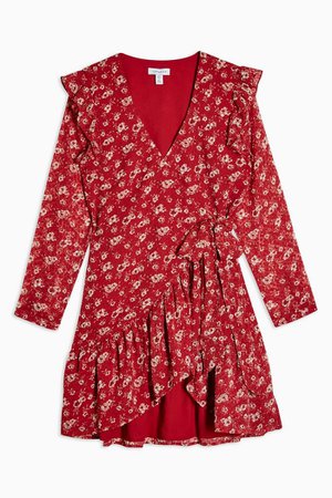 Floral Dobby Ruffle Mini Dress | Topshop