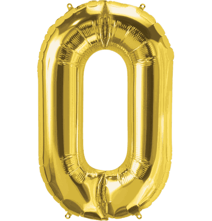 gold number 0 balloon