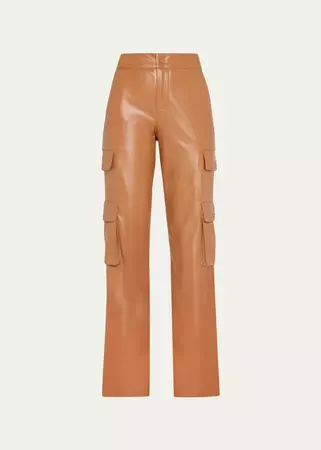 Alice + Olivia Dylan High-Waist Faux-Leather Pants - Bergdorf Goodman