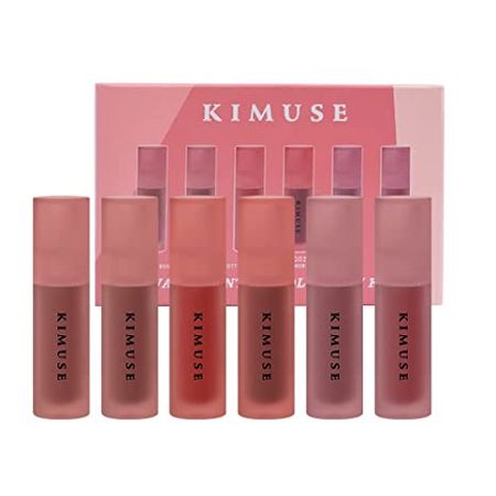 KIMUSE Water Gel Lip Tint 6 Colors Set, Highly Pigmented Long Lasting Moisturizing Glossy Lip Tint Stains, Hydrate Lightweight Lip Gloss Makeup