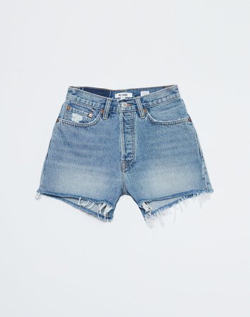 RE/DONE | 70s High Rise Short in Light Worn 12