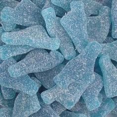 candies sour blue raspberry bottles