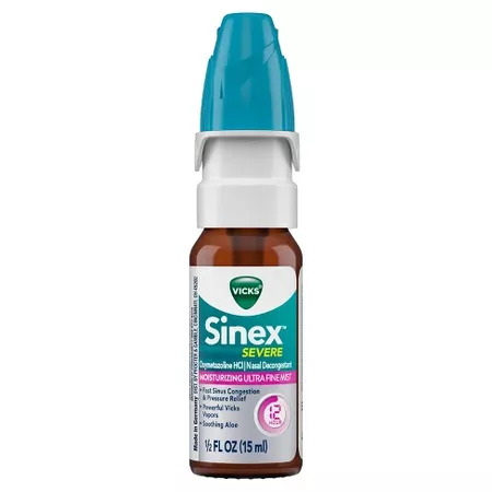 Vicks Sinex 12 Hour Nasal Decongestant Moisturizing Ultra Fine Mist - 0.5 Fl Oz : Target