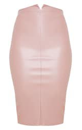Eva Rose Faux Leather Panel Midi Skirt | PrettyLittleThing USA